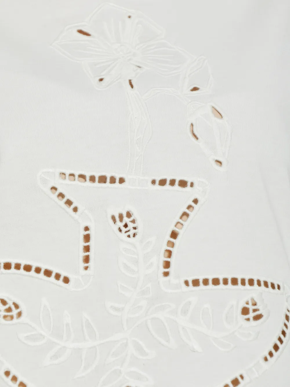MUNTHE Nellamy broderie anglaise katoenen T-shirt Beige