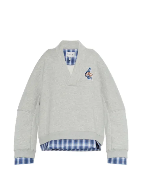 MUNTHE Nash layered-effect logo-patch sweatshirt