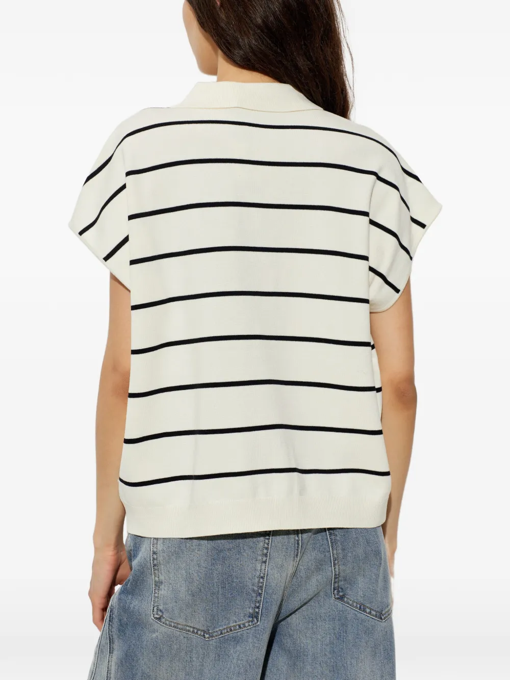 Gestuz Gestreepte polotop Wit