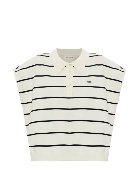 Gestuz playera tipo polo Saia con rayas estampadas