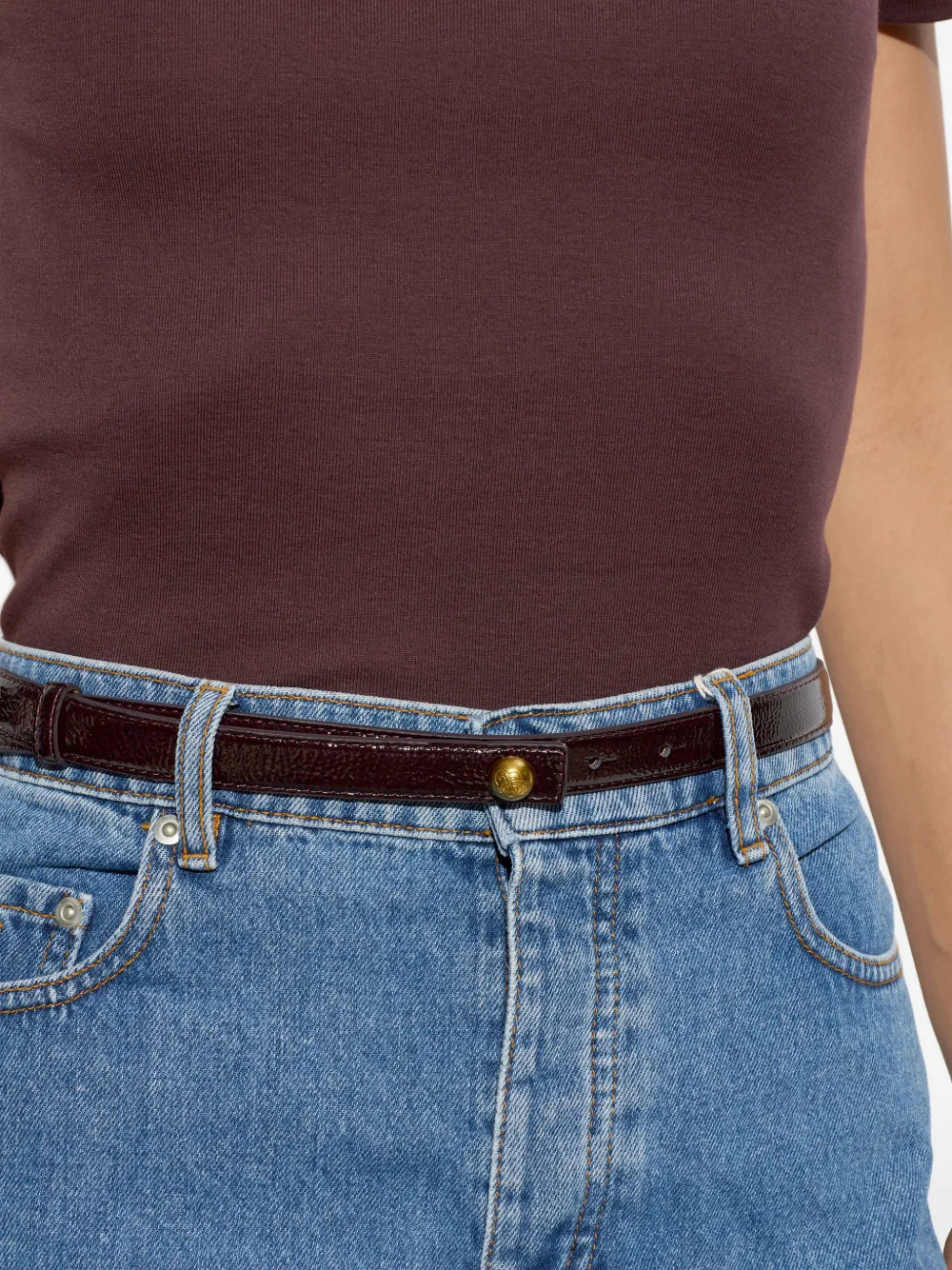 By Malene Birger Freya lakleren riem Bruin