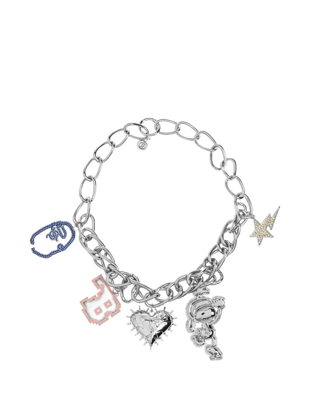 A BATHING APE® charm-embellished chunky-link necklace - Argento