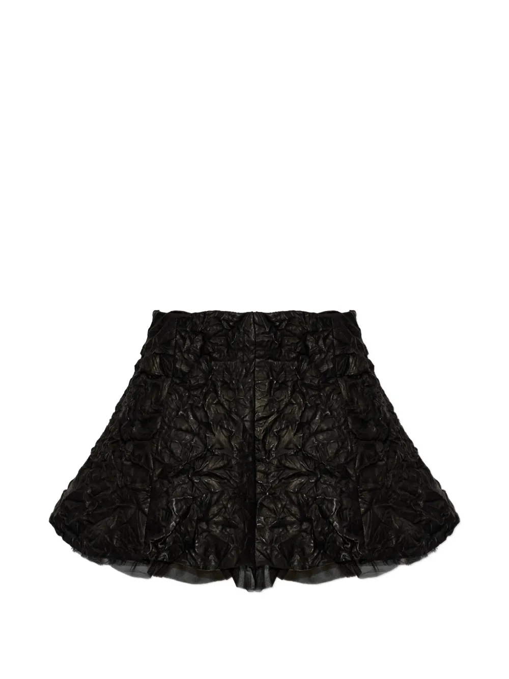 AVAVAV Mini-rok met gekreukt effect en tulen afwerking Zwart