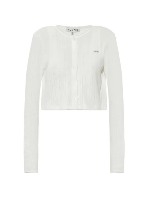 MUNTHE Noelia pointelle-knit cropped cardigan