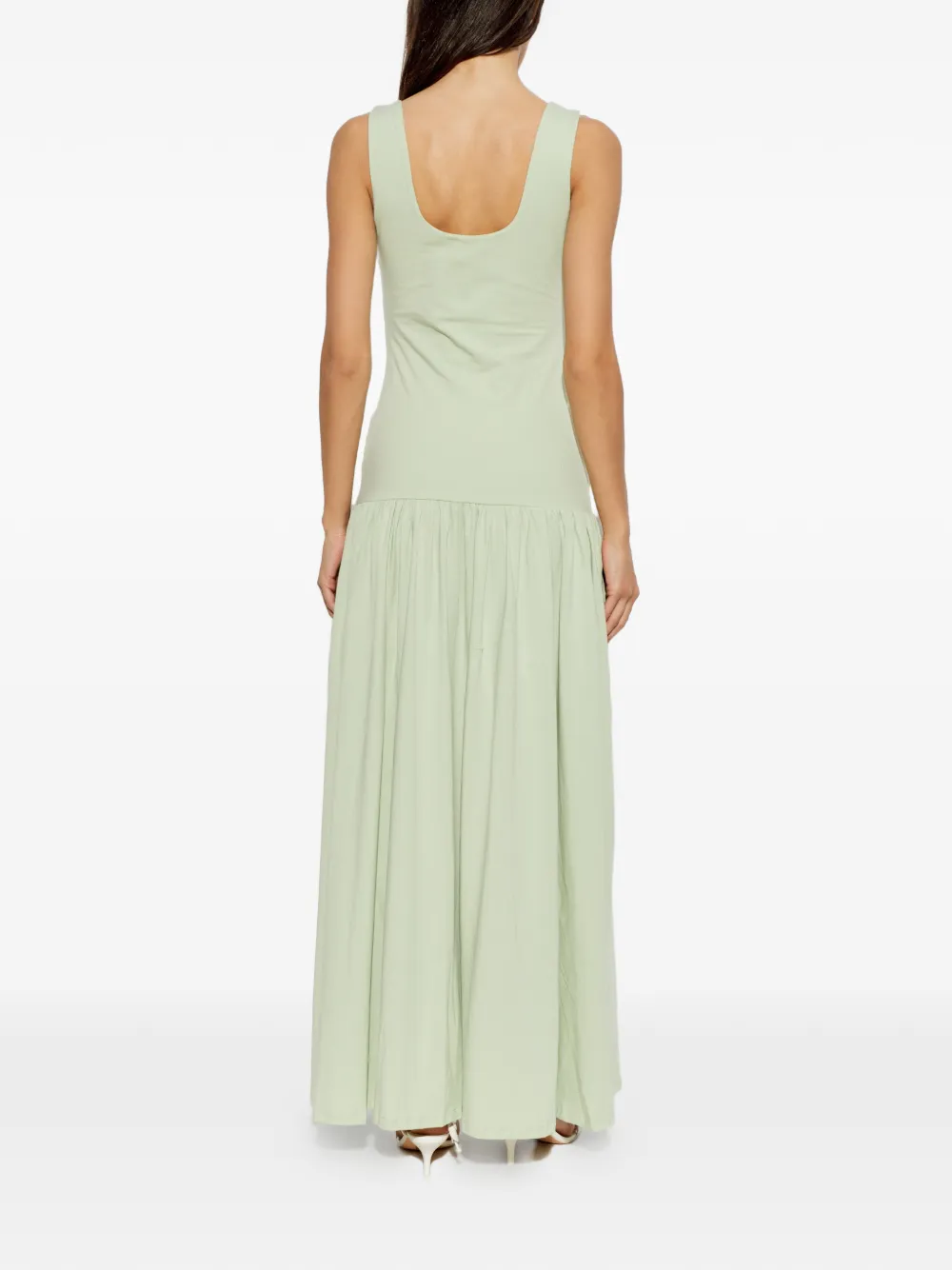 By Malene Birger Marcielle gesmockte mouwloze jurk Groen