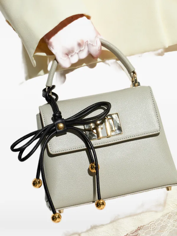 Furla Poppy リボンディテール レザーバッグ | ブラック | FARFETCH JP