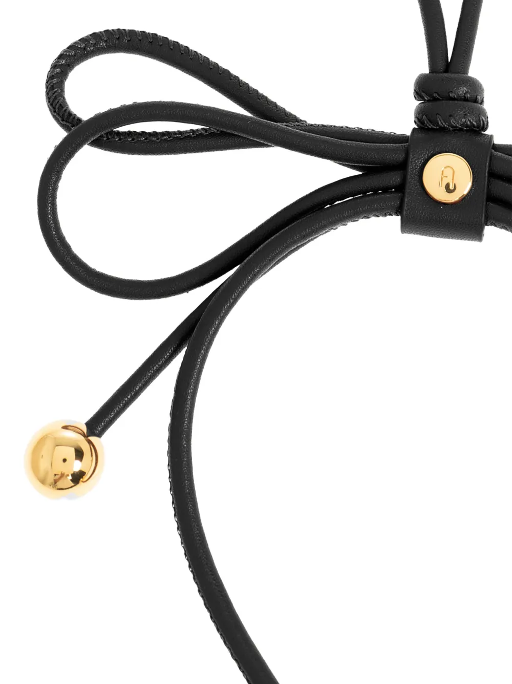 Furla Poppy leren tas met strikdetail Zwart