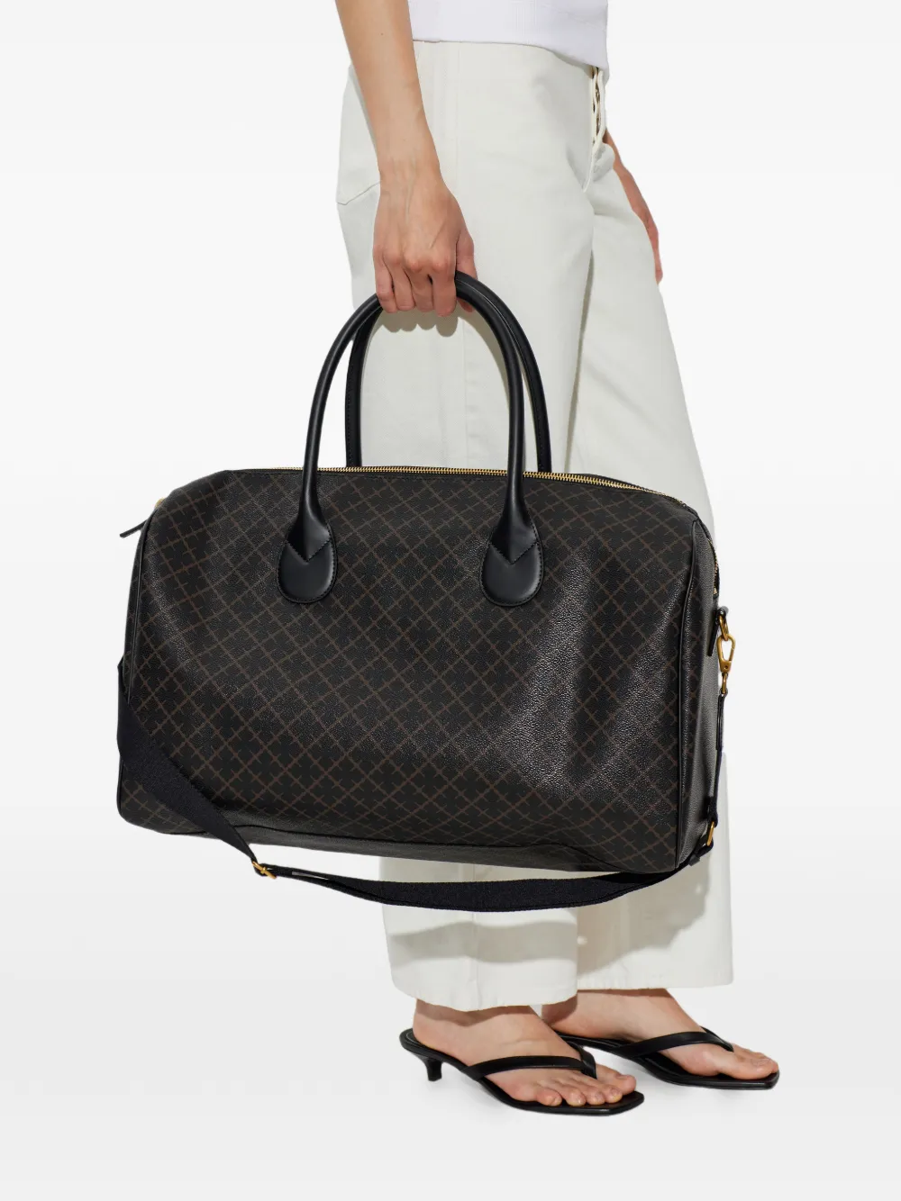 By Malene Birger Shopper met monogramprint Bruin