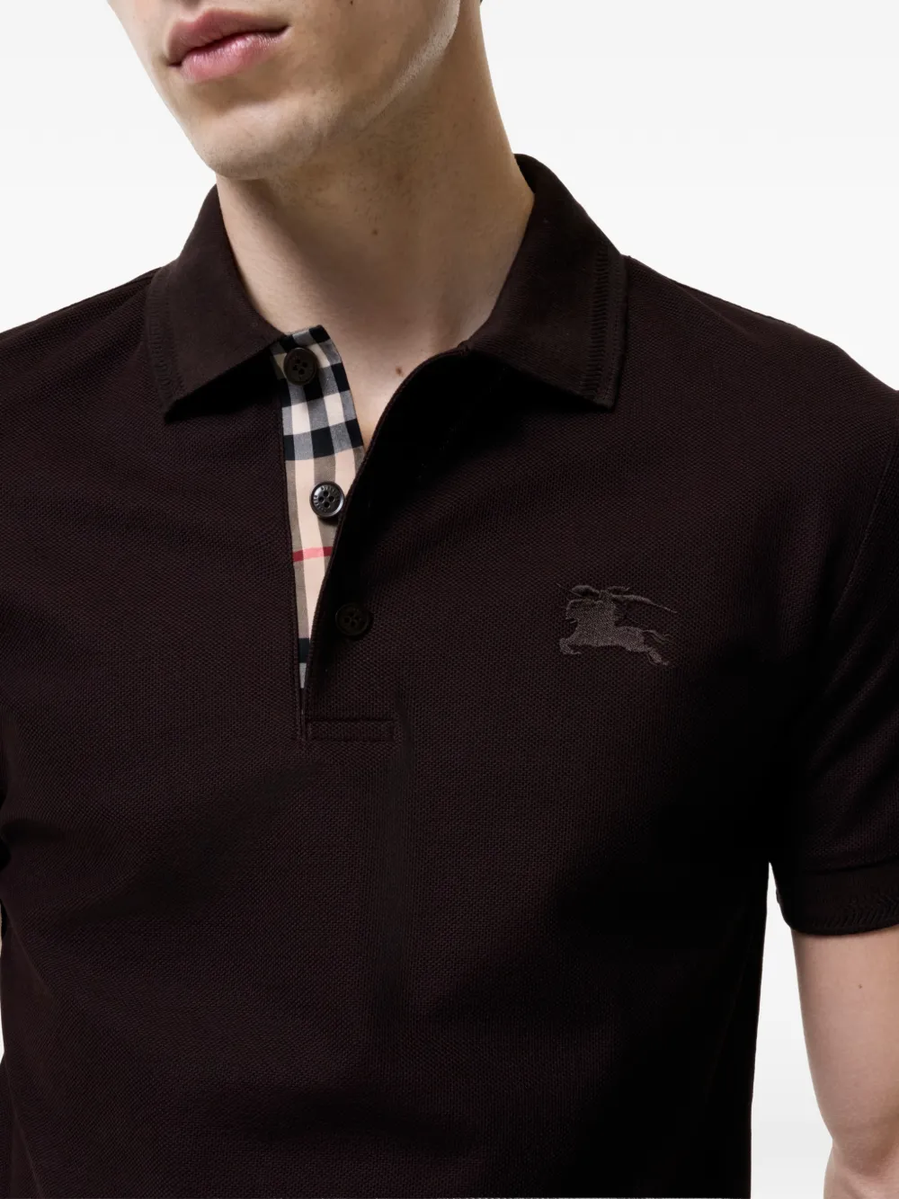 Burberry Katoenen poloshirt Bruin