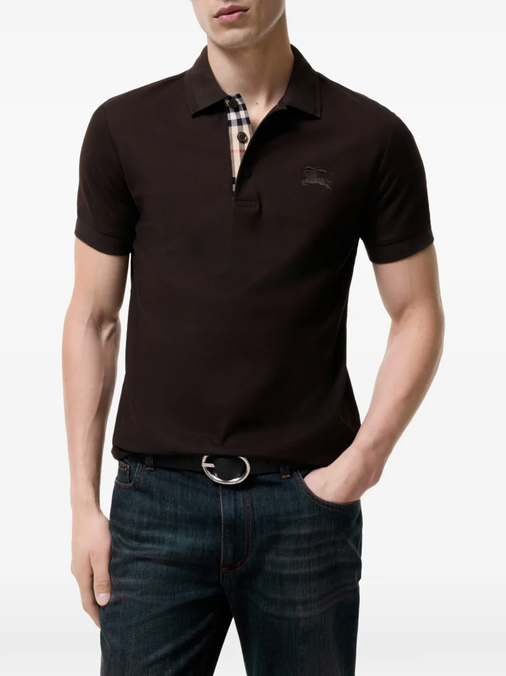Burberry Katoenen poloshirt Bruin