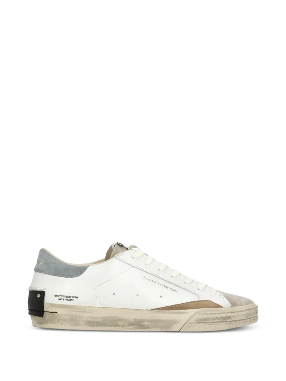 Crime London distressed-effect low-top sneakers - Bianco