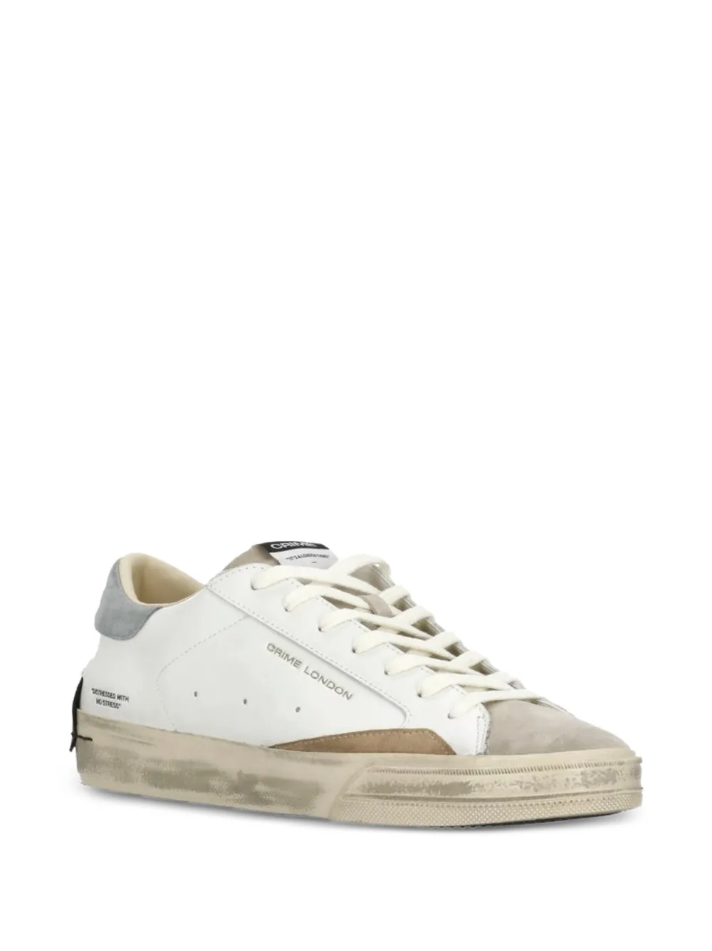 Crime London Sneakers met gerafeld effect Wit