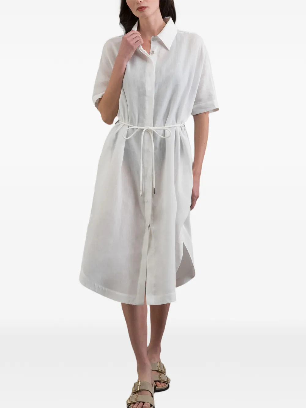 Moorer LINAI-GLX midi dress - Weiß