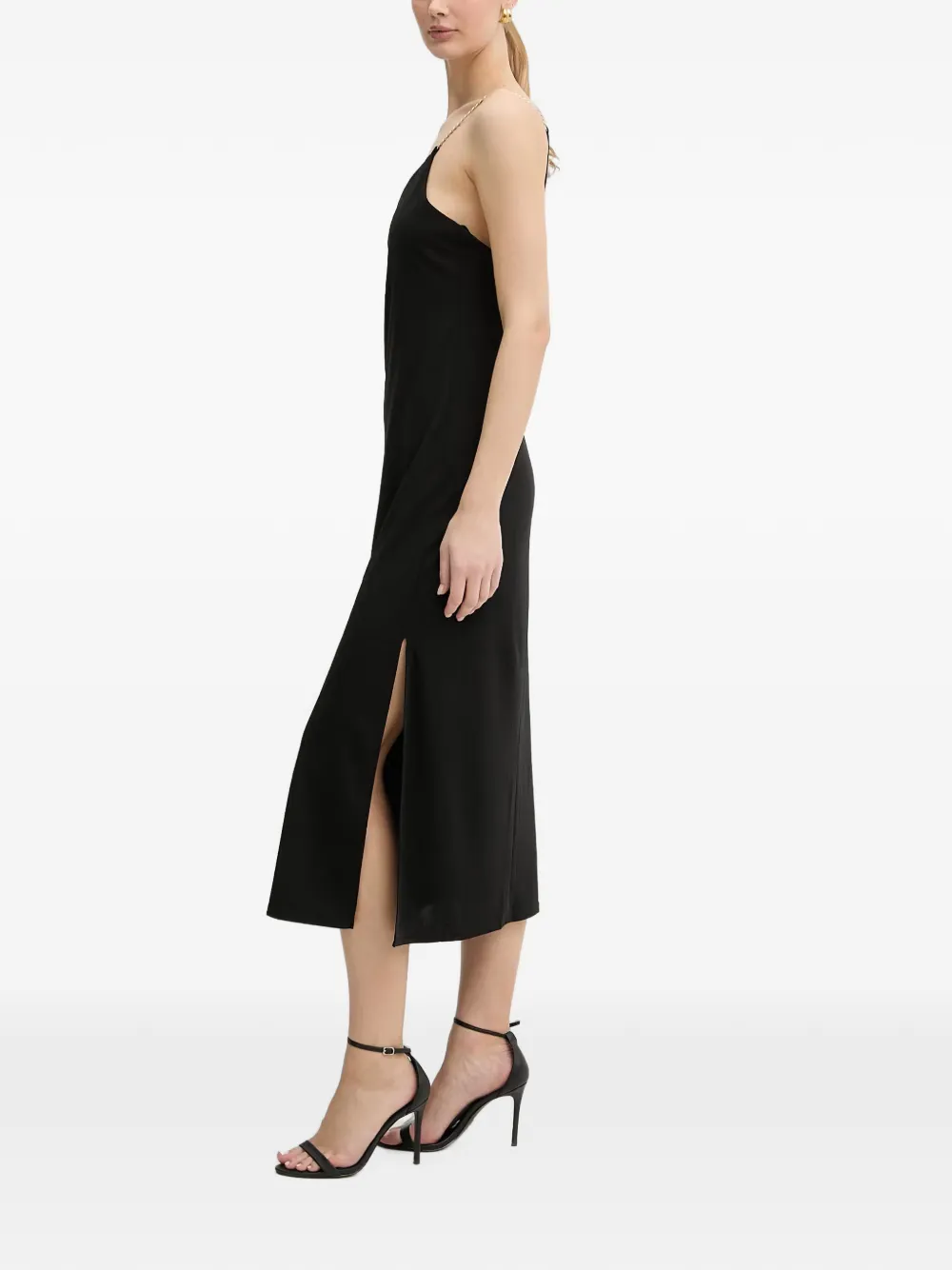 Morgan Midi-jurk met schakelketting bandjes Zwart