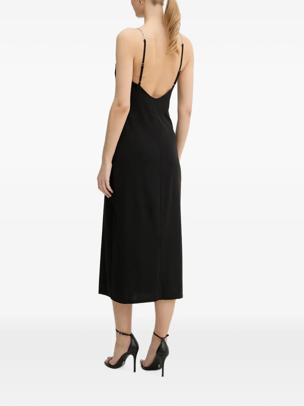 Morgan Midi-jurk met schakelketting bandjes Zwart