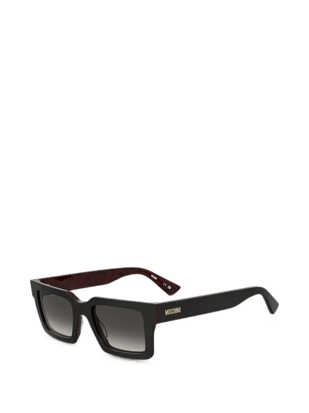 Moschino Eyewear Zonnebril met rechthoekig montuur Zwart