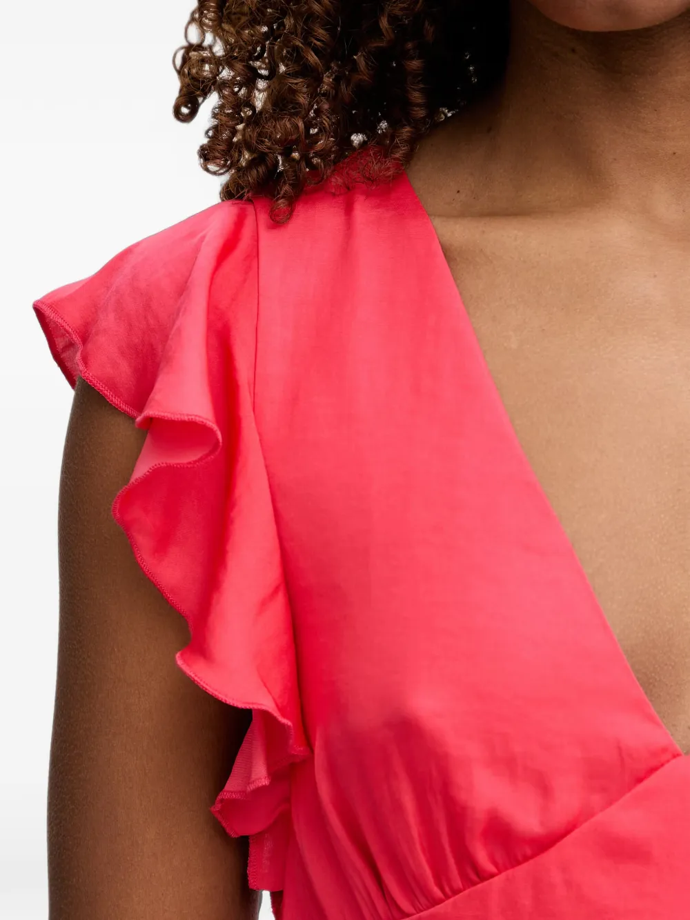 Morgan Jurk met open achterkant en ruches Roze