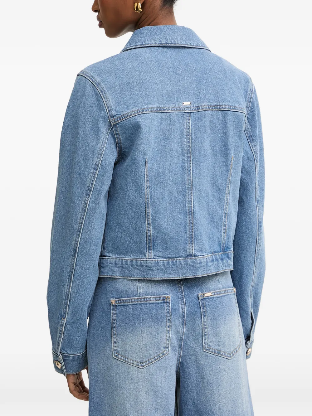 Morgan Button-up denim jack Blauw