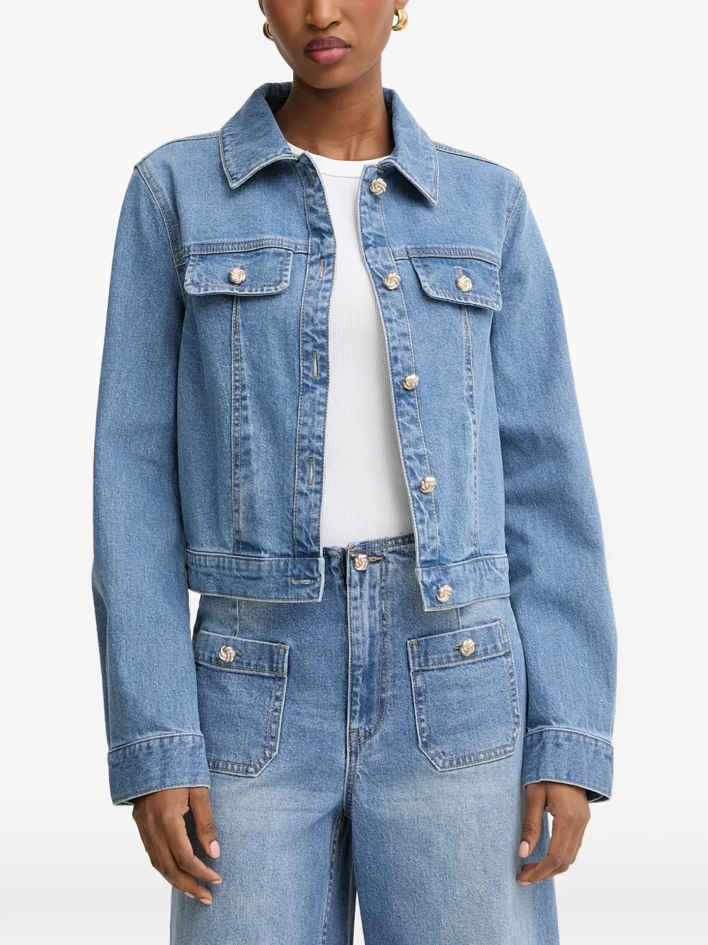 Morgan button-up denim jacket