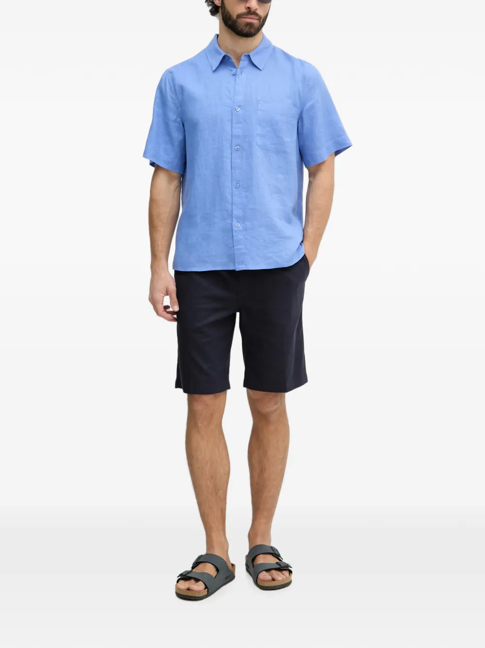 Mos Mosh Overhemd met korte mouwen Blauw