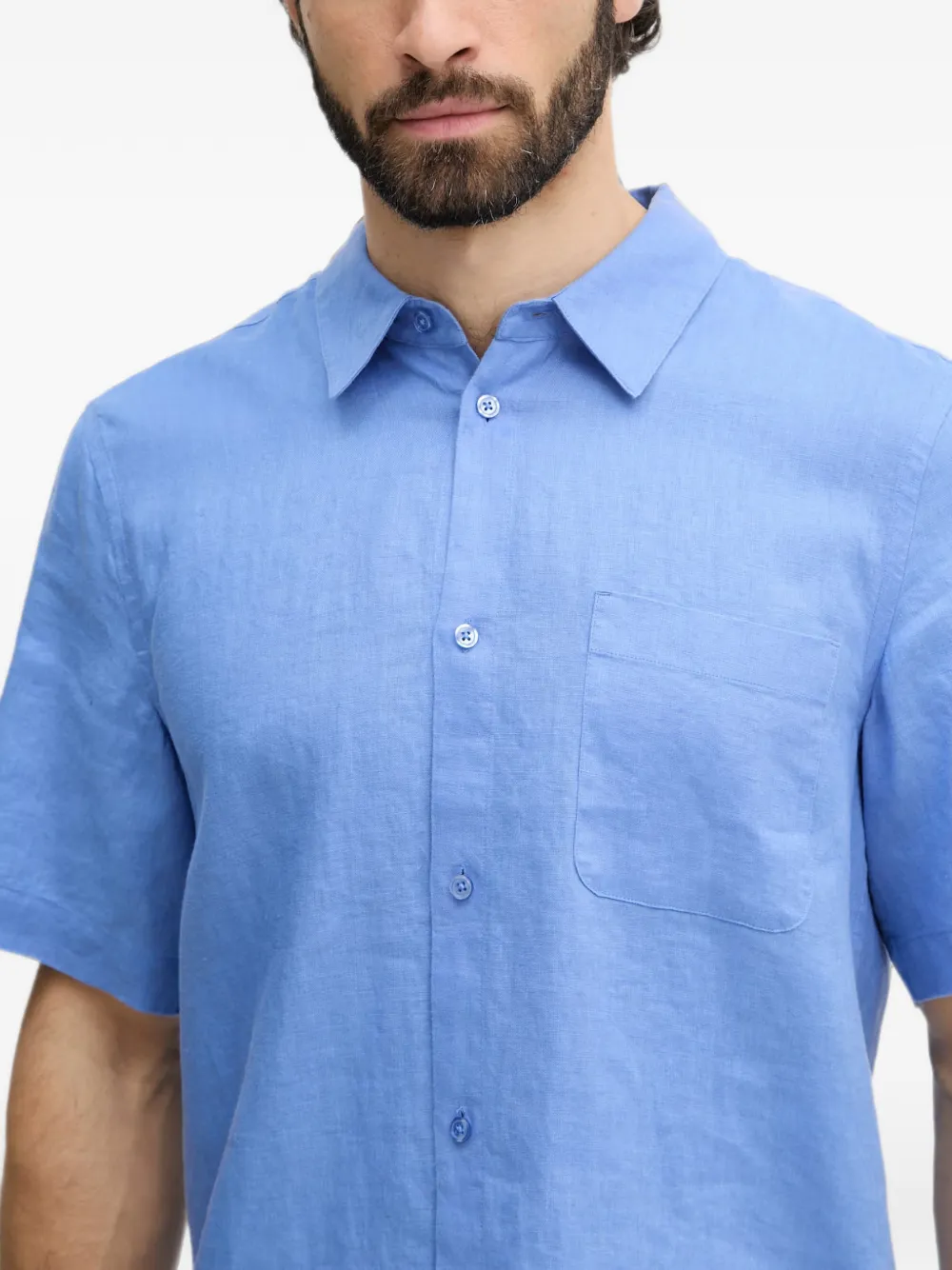 Mos Mosh Overhemd met korte mouwen Blauw
