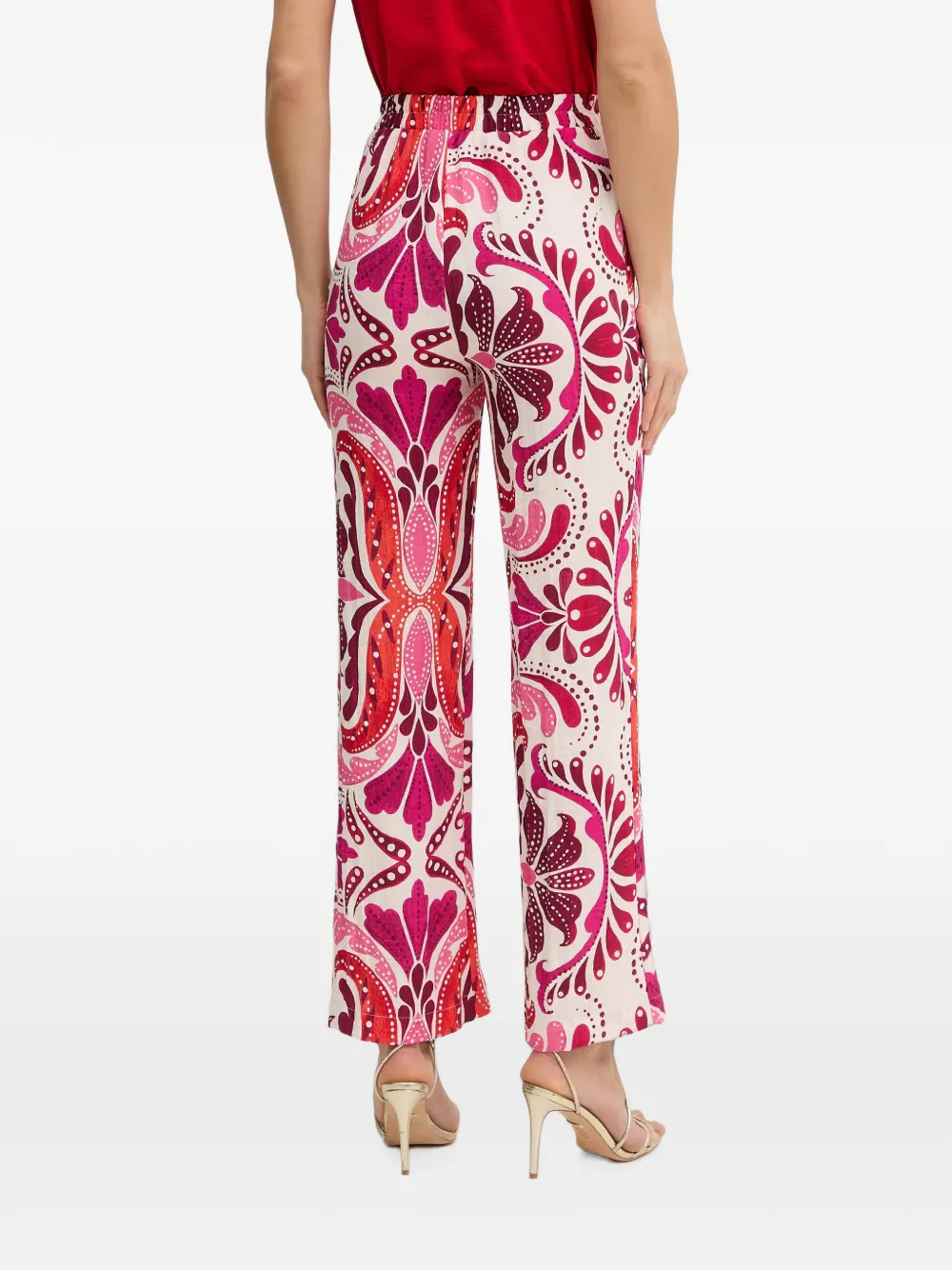 Morgan Broek met paisley-print Beige