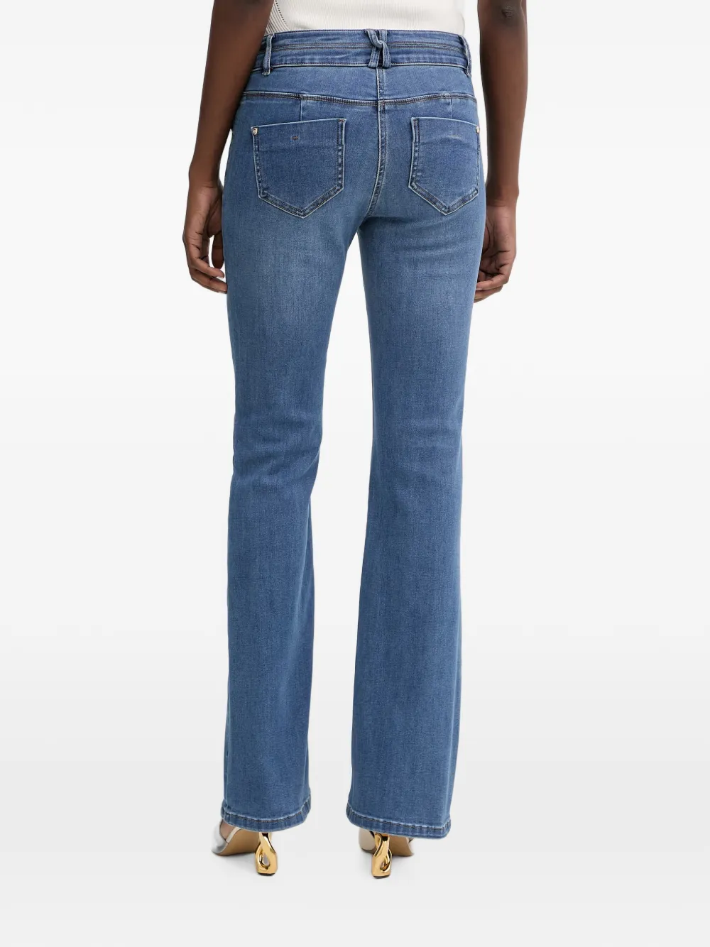 Morgan Bootcut jeans met gevlochten afwerking Blauw