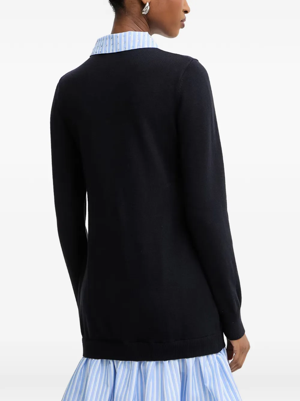Morgan Mini-jurk met gelaagd effect en gestreept detail Blauw
