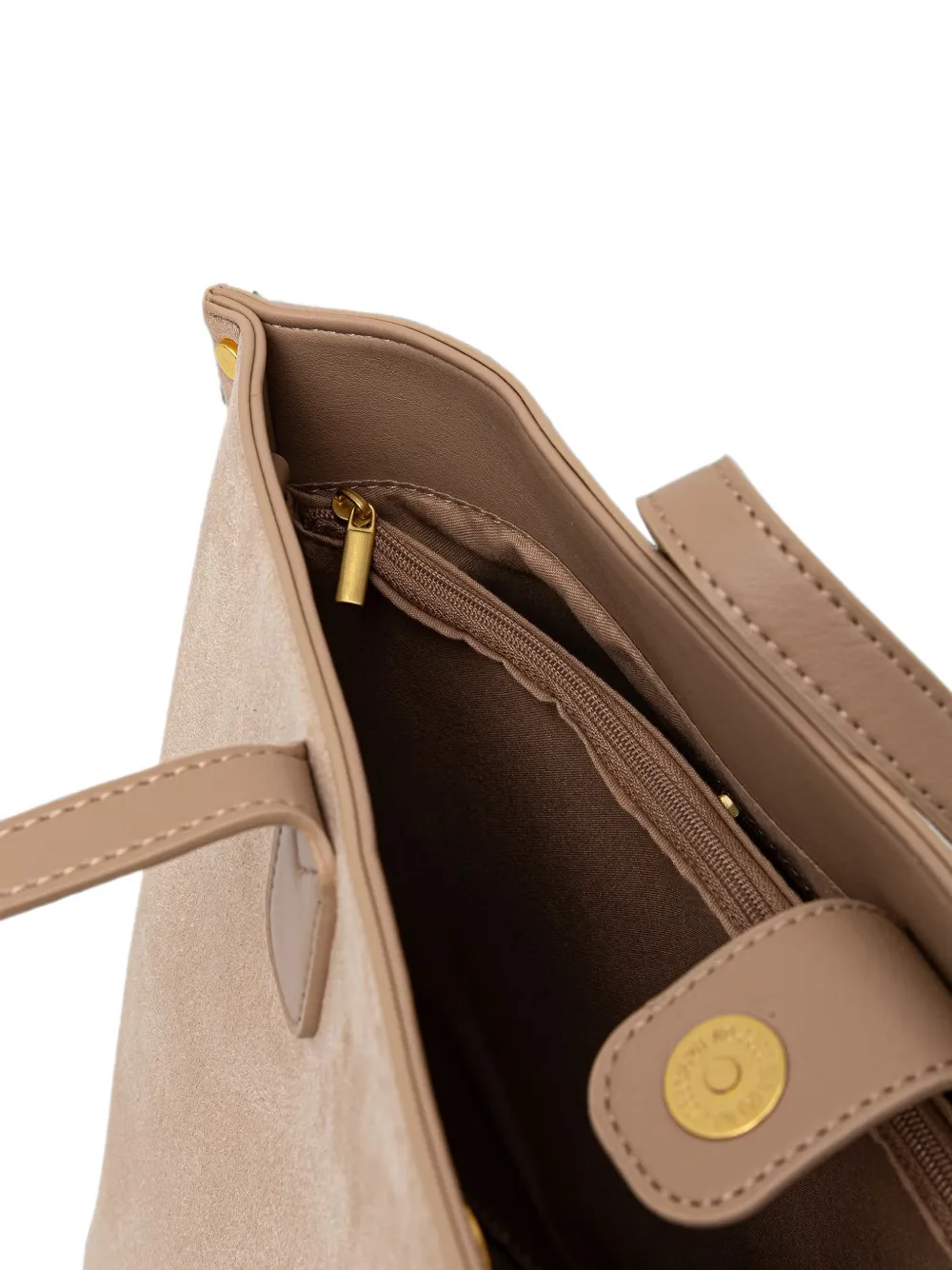 Morgan Shopper verfraaid met studs en suède-effect Beige
