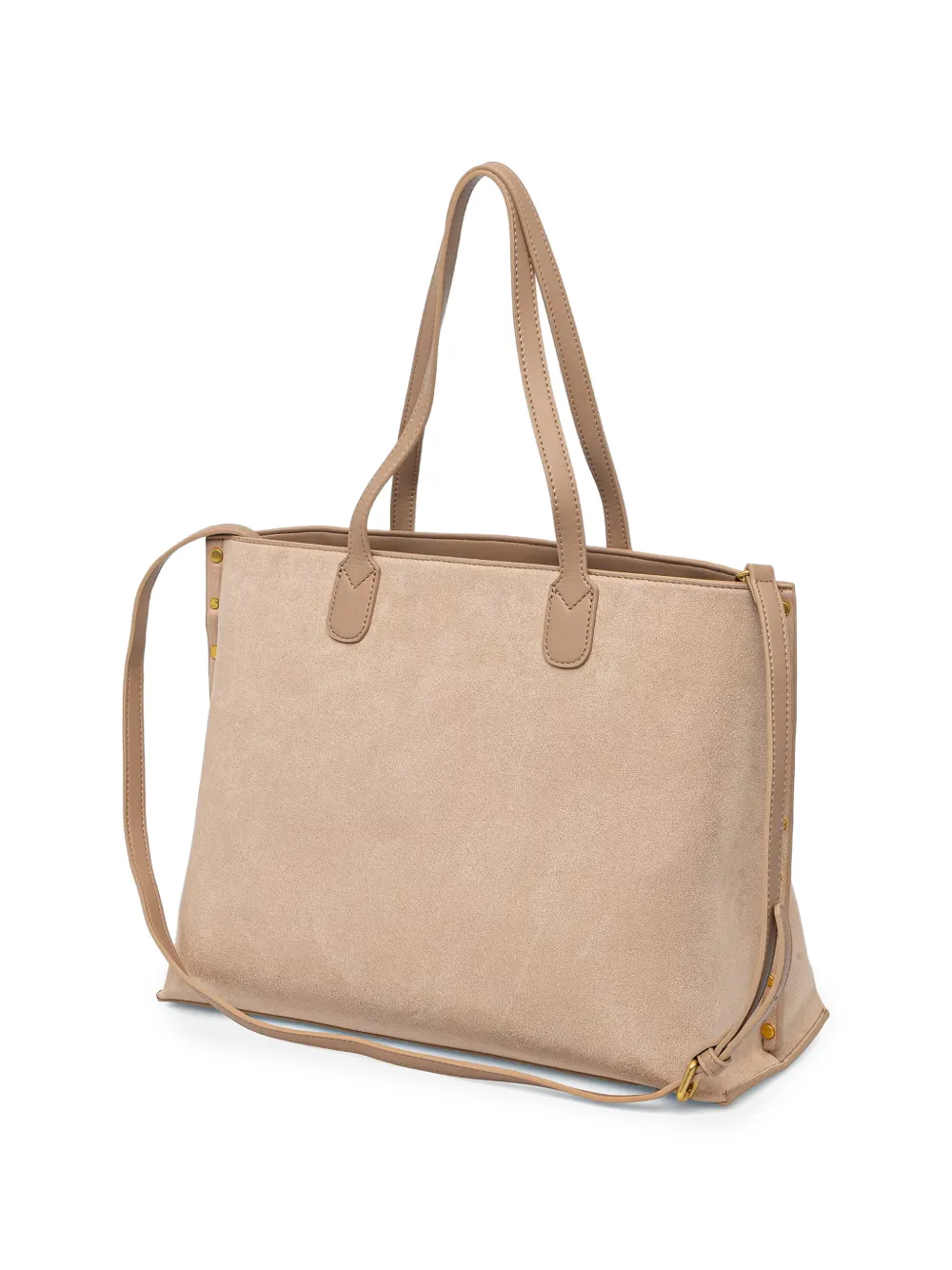 Morgan Shopper verfraaid met studs en suède-effect Beige