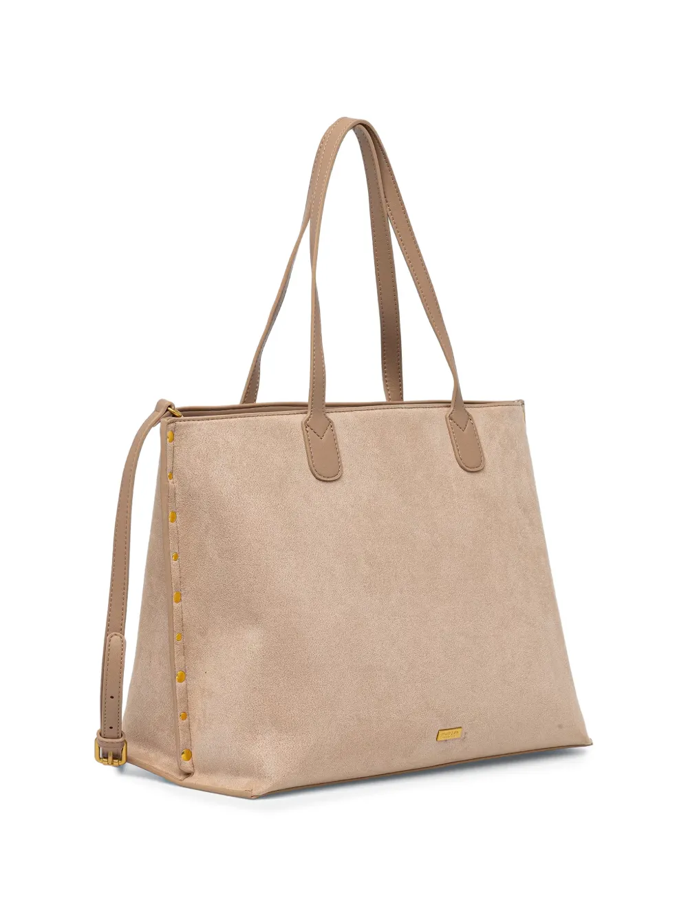 Morgan Shopper verfraaid met studs en suède-effect Beige