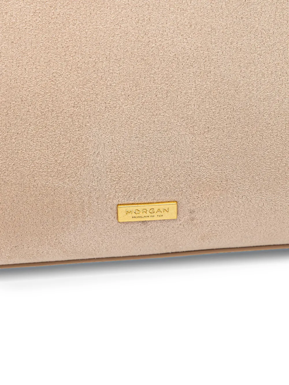Morgan Shopper verfraaid met studs en suède-effect Beige