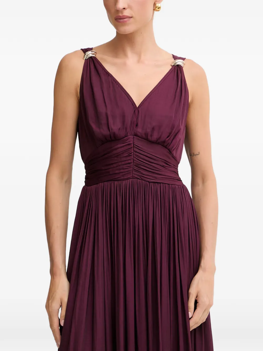 Morgan Geplooide maxi-jurk Paars