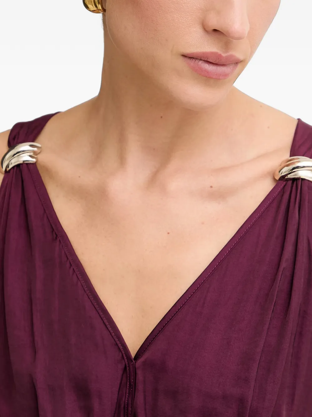 Morgan Geplooide maxi-jurk Paars