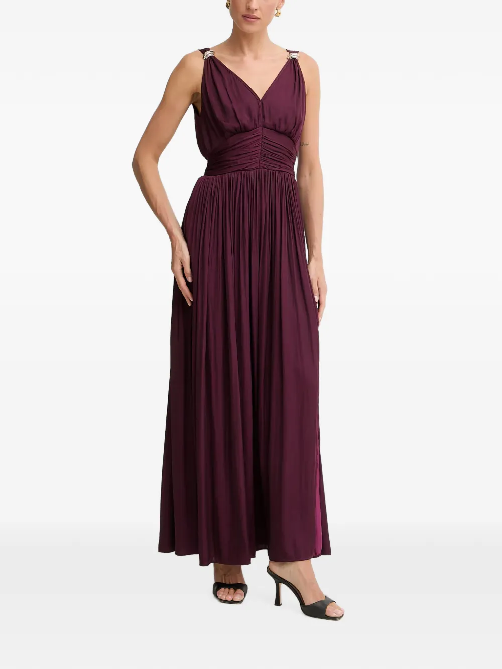 Morgan Geplooide maxi-jurk Paars