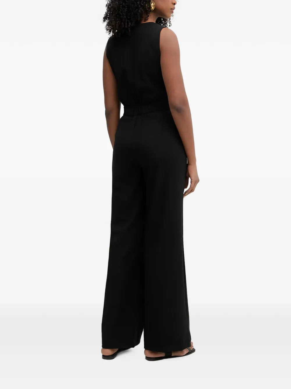 Morgan button-up sleeveless jumpsuit Zwart