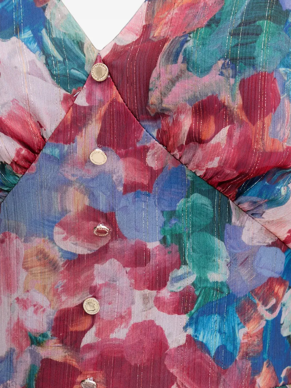 Morgan floral-print ruffled mini dress Blauw