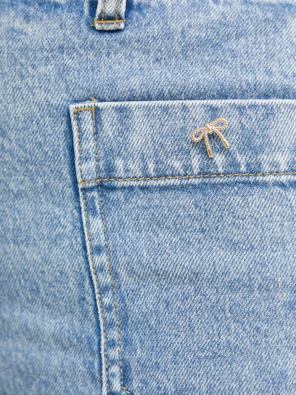 Morgan Jeans verfraaid met strik en opgestikte zak Blauw