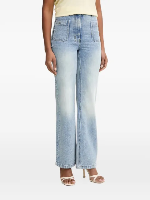 Morgan bow-embellished patch-pocket jeans