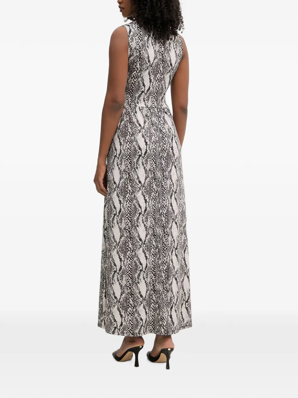 Morgan Jurk met slangenprint en ceintuur Beige