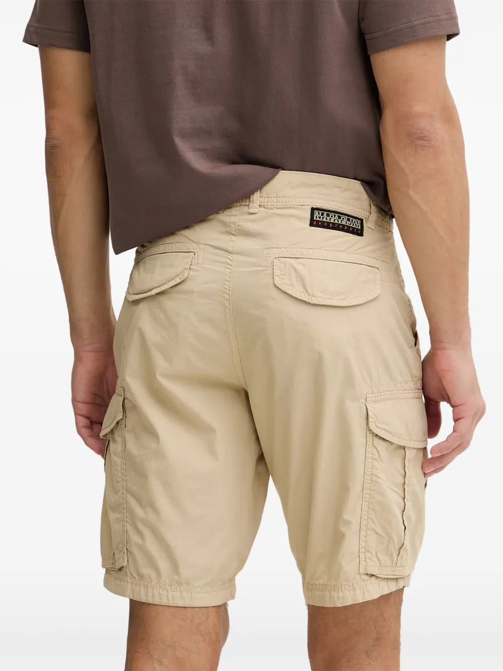 Napapijri Noto cargoshorts met logo-patch Beige