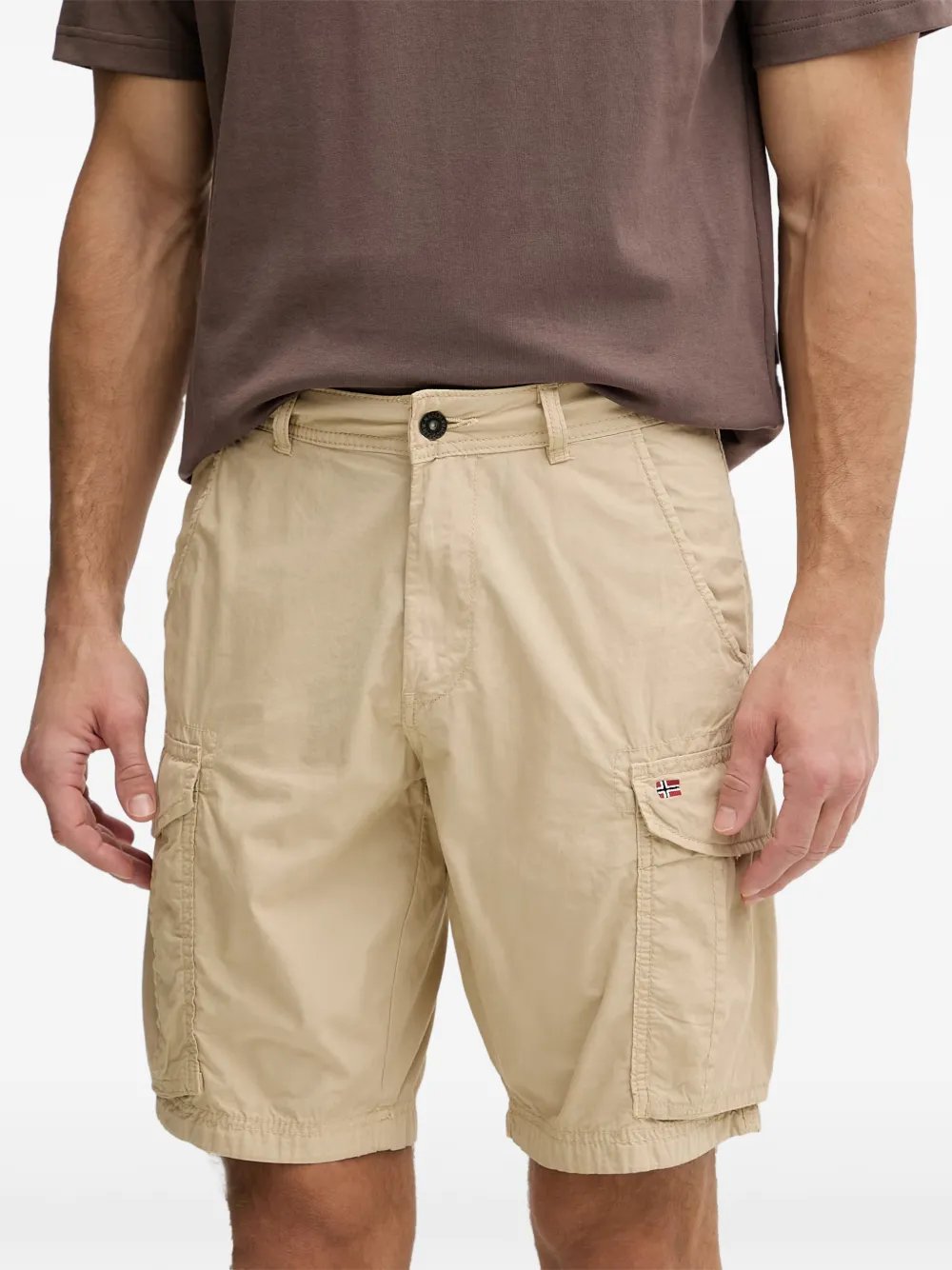 Napapijri Noto cargoshorts met logo-patch Beige