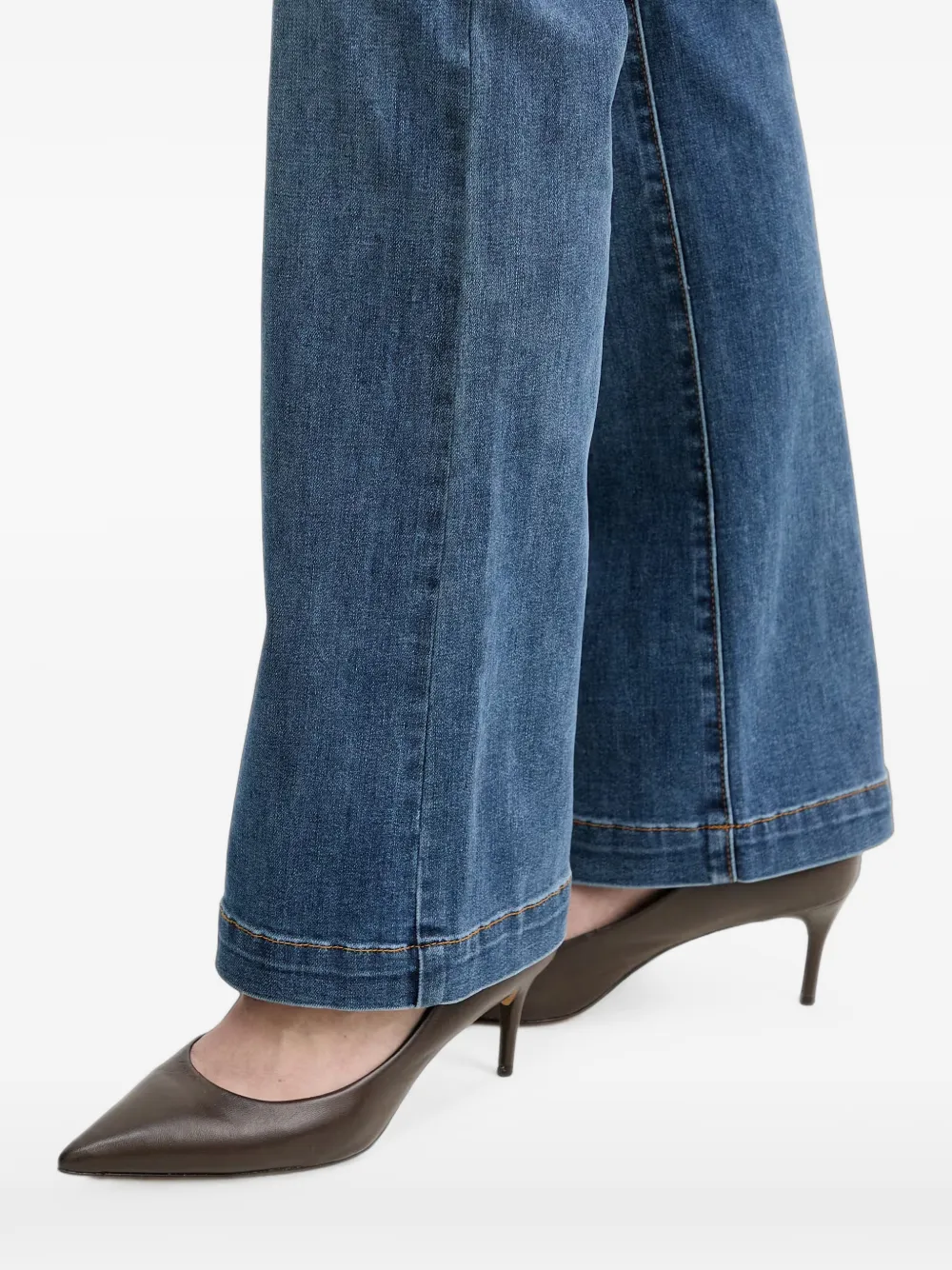 Morgan Flared jeans met zak met knoop Blauw