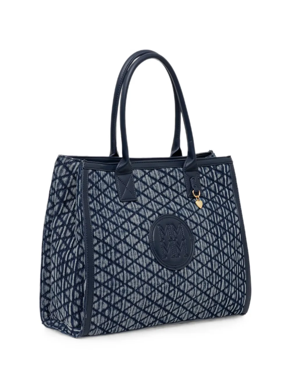 Morgan Gewatteerde shopper met logopatch Blauw