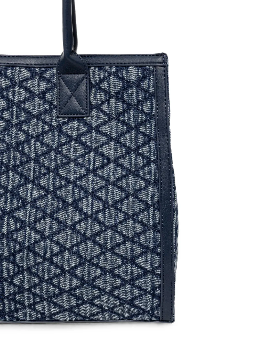 Morgan Gewatteerde shopper met logopatch Blauw