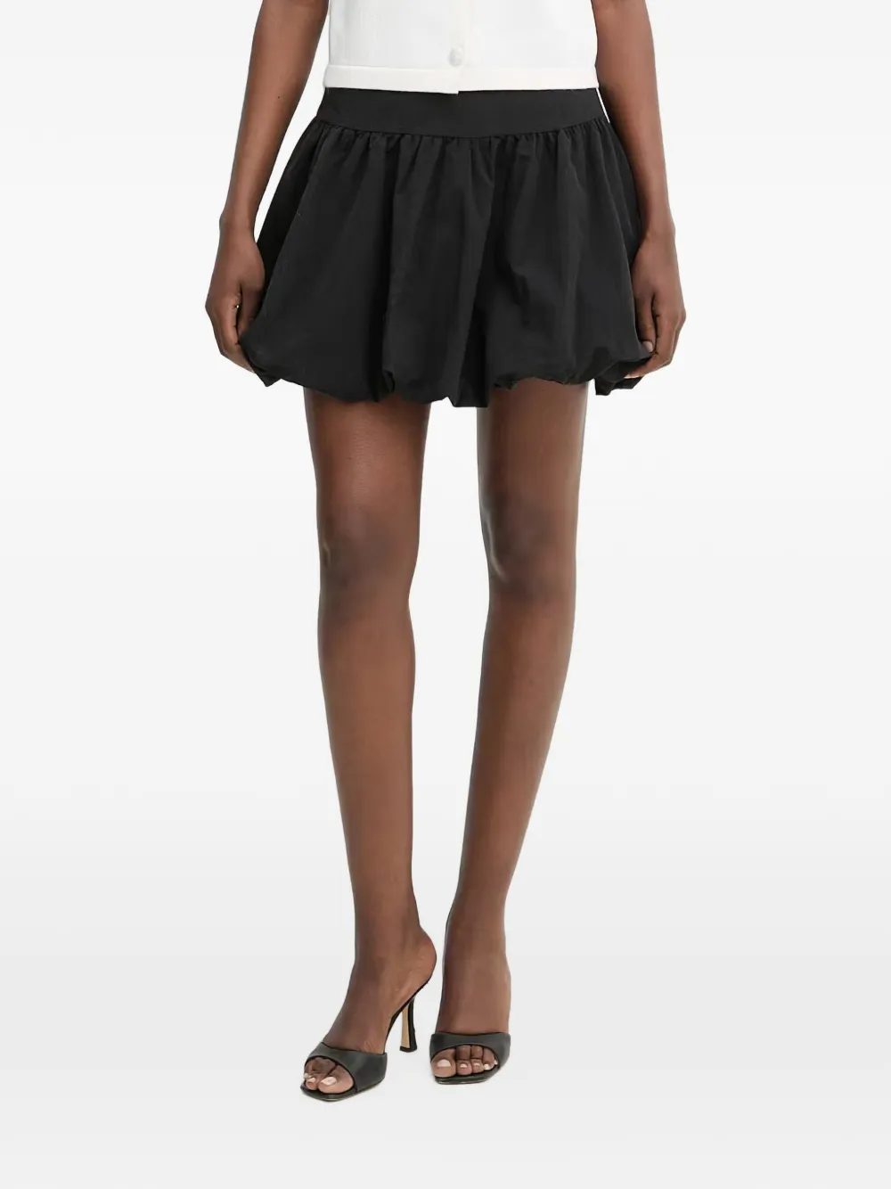 Morgan gathered bubble-hem mini skirt - Nero