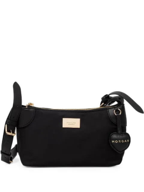 Morgan heart-charm logo-plaque shoulder bag