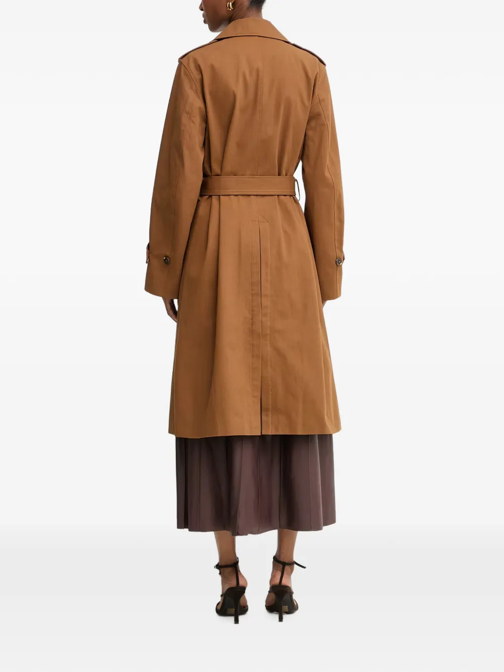 Morgan Trenchcoat met dubbele rij knopen en ceintuur Bruin
