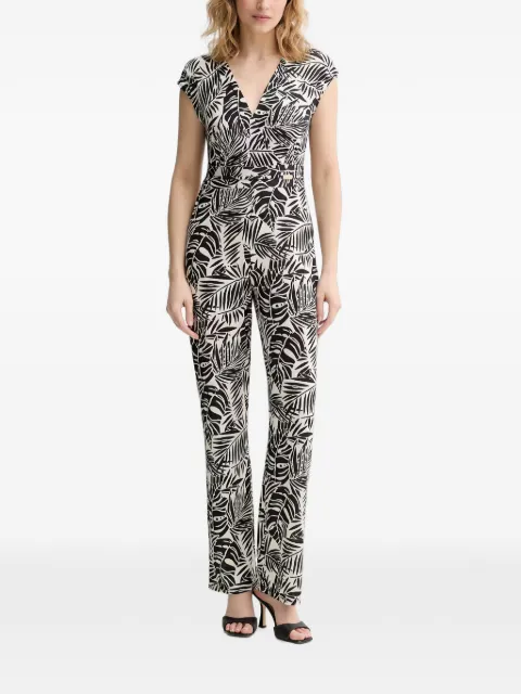 Morgan leaf-print wrap jumpsuit