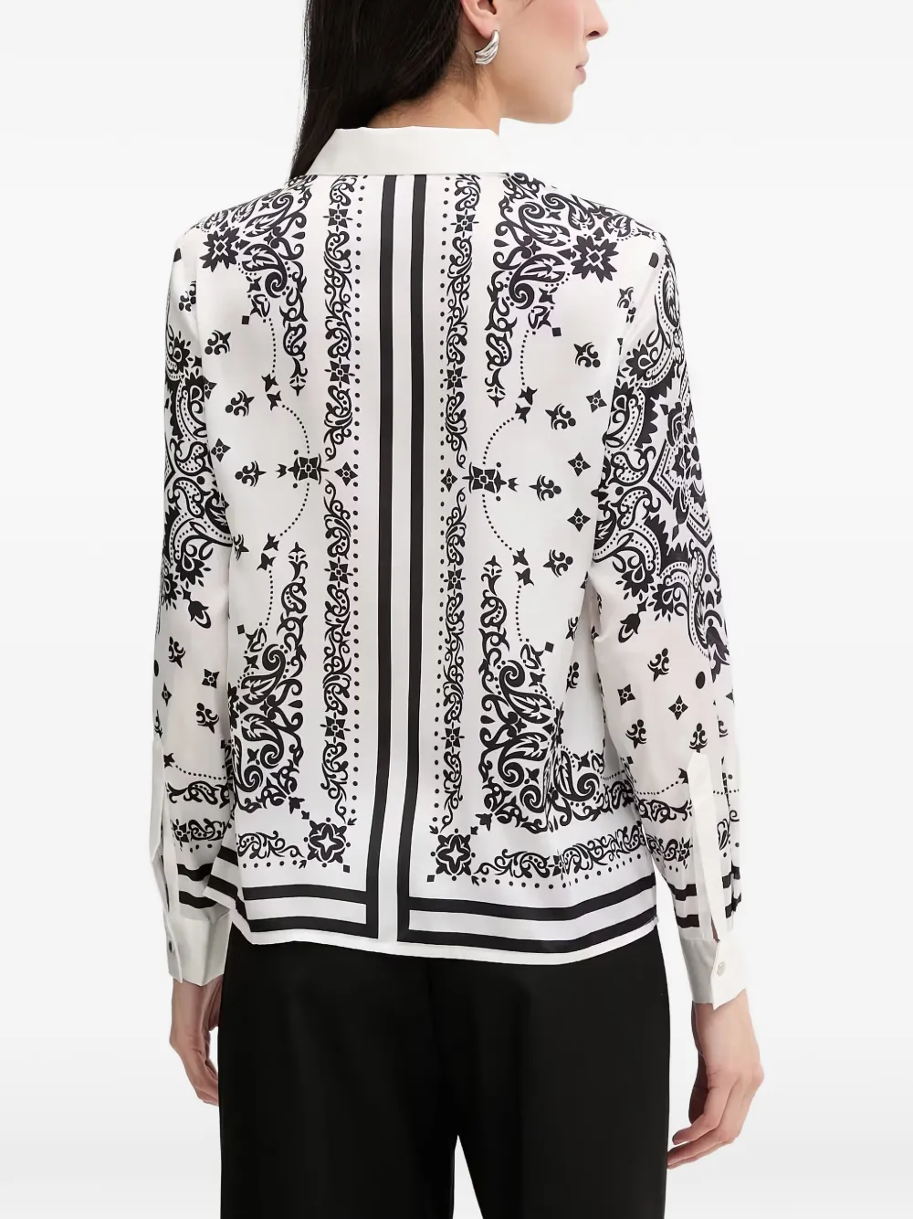 Morgan Button-down overhemd met barokprint Wit